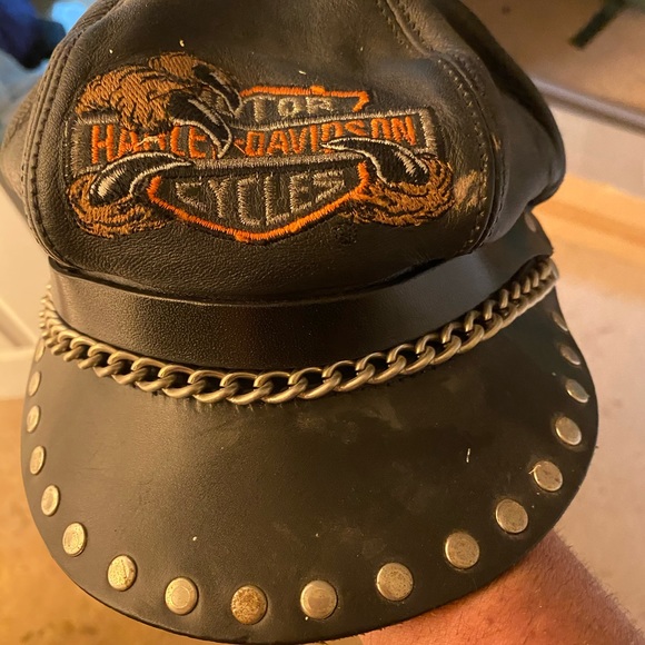 Vintage Harley Davidson Leather Hat - Picture 2 of 2